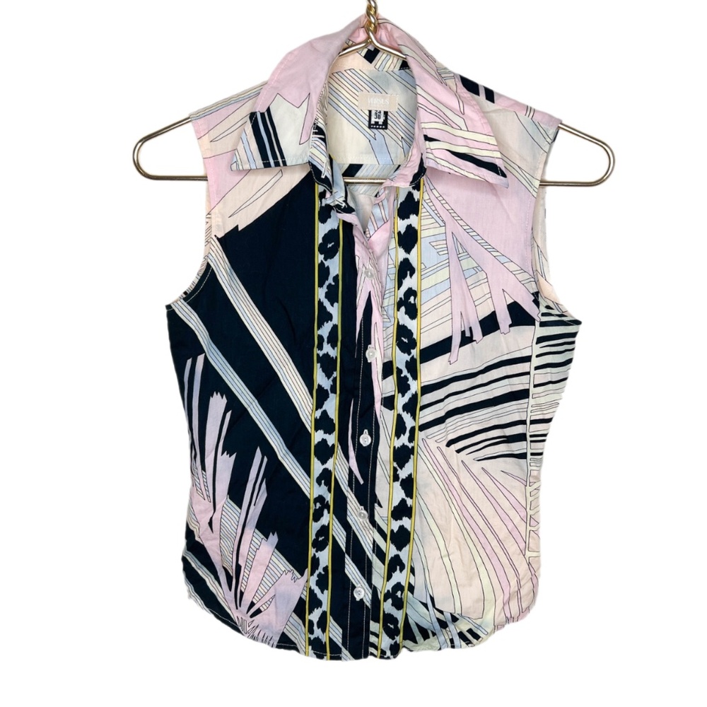 Versus Versace | Vintage Button Down Sleeveless Blouse
